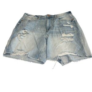 Edgely jean shorts extreme distressing button/zip 5 pockets high rise size 16